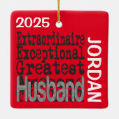 Husband Extraordinaire CUSTOM Keramisch Ornament (Achterkant)