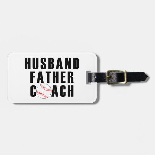 Husband Father Coach Baseball Dad Quote Bagagelabel (Voorkant horizontaal)