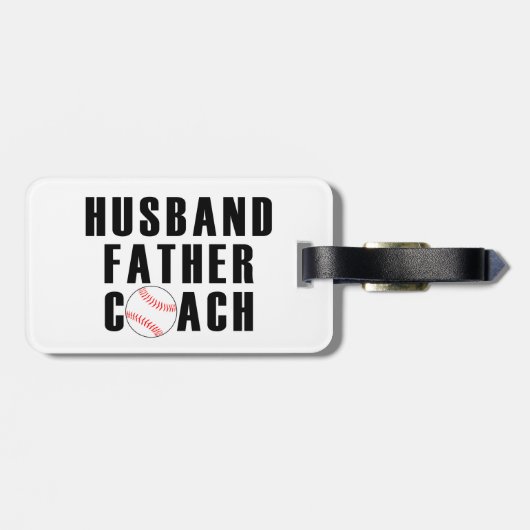 Husband Father Coach Baseball Dad Quote Bagagelabel (Achterkant horizontaal)