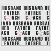 Husband Father Coach Baseball Dad Quote Cadeaupapier (Vlak)