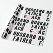 Husband Father Coach Baseball Dad Quote Cadeaupapier (Uitgerold)