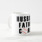 Husband Father Coach Baseball Dad Quote Koffiemok (Voorkant links)