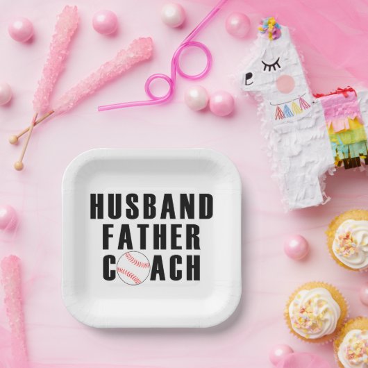 Husband Father Coach Baseball Dad Quote Papieren Bordje (Feest)