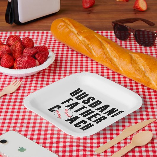 Husband Father Coach Baseball Dad Quote Papieren Bordje