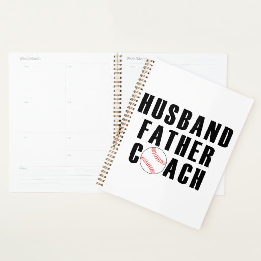 Husband Father Coach Baseball Dad Quote Planner (Display)