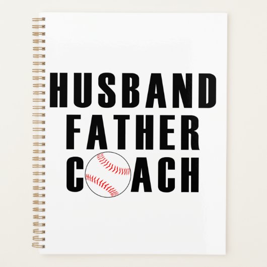 Husband Father Coach Baseball Dad Quote Planner (Voorkant)