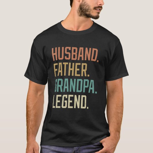 Husband Father Grandpa Legend Vaderdag Birthda T-shirt (Voorkant)