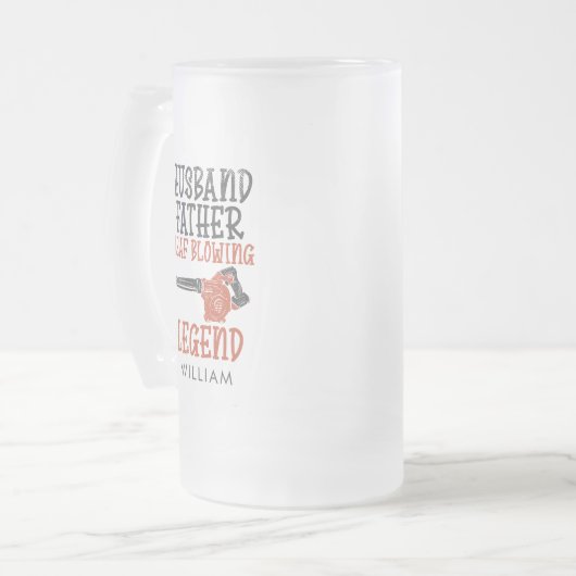 Husband Father Leaf Blower Legend Gardener Dad Matglas Bierpul (Voorkant links)