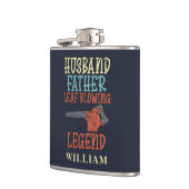 Husband Father Leaf Blower Legend Herfst Gag Custo Heupfles (Links)