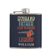Husband Father Leaf Blower Legend Herfst Gag Custo Heupfles (Voorkant)