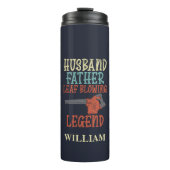 Husband Father Leaf Blower Legend Herfst Gag Custo Thermosbeker (Voorkant)