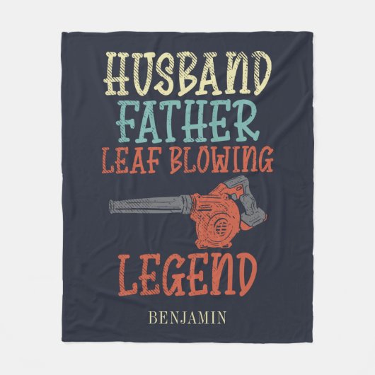 Husband Father Leaf Blower Legend Novelty Fleece Deken (Voorkant)
