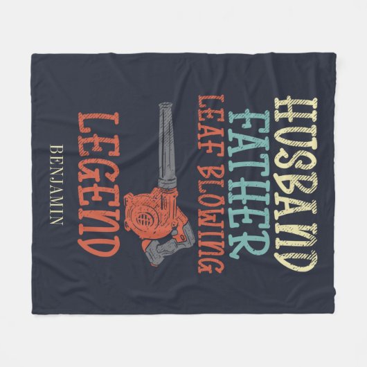 Husband Father Leaf Blower Legend Novelty Fleece Deken (Voorkant (Horizontaal))