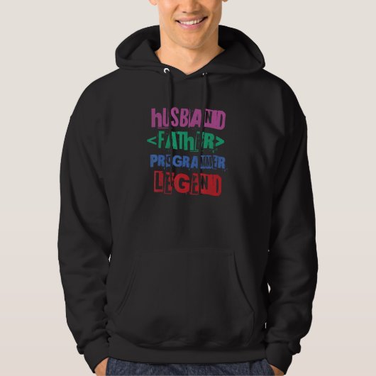 Husband Father Programmer Legend Computer Coding C Hoodie (Voorkant)