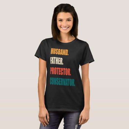 Husband Father Protector Conservator T-shirt (Voorkant volledig)
