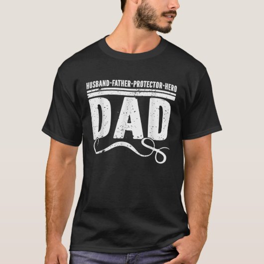 Husband Father Protector Hero Beste vader Oover va T-shirt (Voorkant)