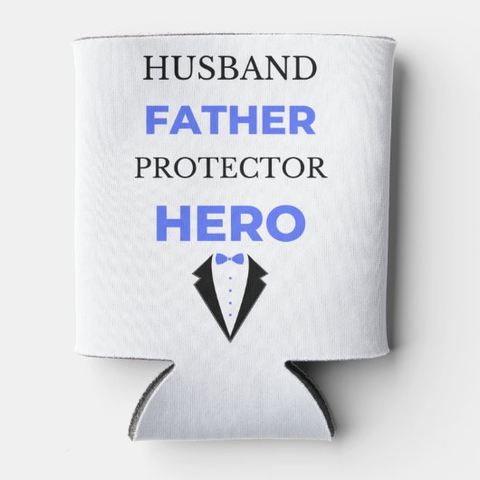 Husband Father Protector Hero bl Blikjeskoeler (Voorkant)