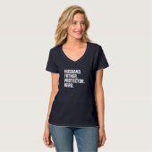 Husband Father Protector Hero Funny Vaderdag T-shirt (Voorkant volledig)