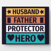 Husband Father Protector Hero Plaque Fotoplaat (Voorkant)