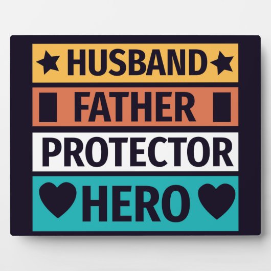 Husband Father Protector Hero Plaque Fotoplaat (Voorkant)