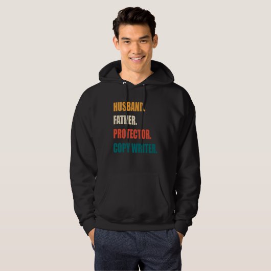 Husband Father Protector  Writer Hoodie (Voorkant volledig)