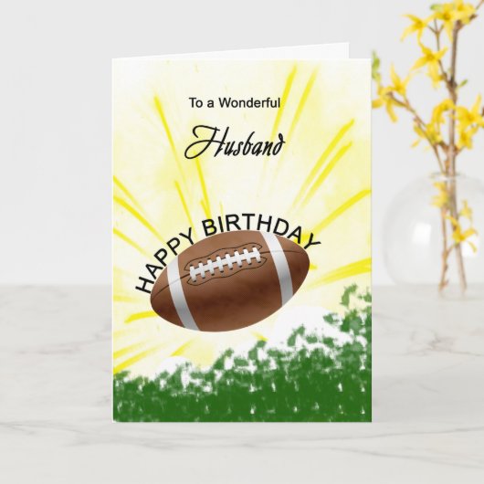 Husband Football Birthday Card Kaart (Gele Bloem)