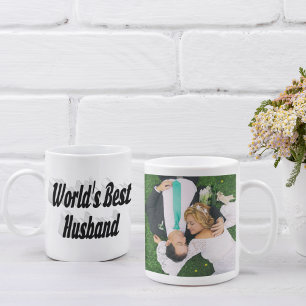 Husband Foto met zwarte tekst Coffee-Mok Koffiemok