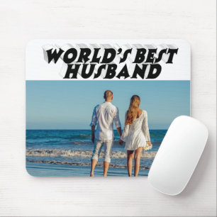 Husband Foto met zwarte tekst Muismat