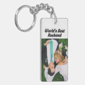 Husband Foto met zwarte tekst Sleutelhanger (Voorkant Links)