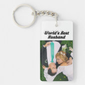 Husband Foto met zwarte tekst Sleutelhanger (Voorkant)
