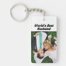 Husband Foto met zwarte tekst Sleutelhanger