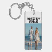 Husband Foto met zwarte tekst Sleutelhanger (Voorkant Links)