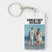 Husband Foto met zwarte tekst Sleutelhanger (Voorkant)
