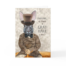 Husband Funny Birthday Hipster Rabbit Gray Hare