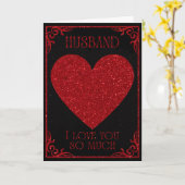 Husband Glitter Valentijnskaart Kaart (Gele Bloem)