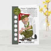 Husband Golf Father's Day Greeting Card Golfing Kaart (Gele Bloem)