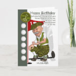 Husband Golfer Birthday Wenskaart met Humor Kaart<br><div class="desc">Husband Golfer Birthday Wenskaart met Humor</div>