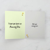 Husband green & black Birthday foto greeting Kaart (Binnen)