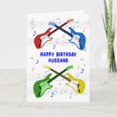 Husband Guitars Birthday Card Kaart (Voorkant)