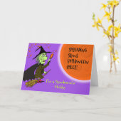 Husband Halloween Witch met Potion Card Kaart (Gele Bloem)