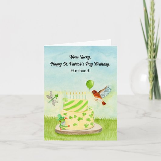 Husband Happy St Patricks Day Birthday Kaart (Voorkant)