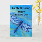 Husband Happy Vaderdag Blue Dragonfly-kaart Kaart (Gele Bloem)