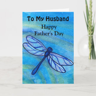 Husband Happy Vaderdag Blue Dragonfly-kaart Kaart