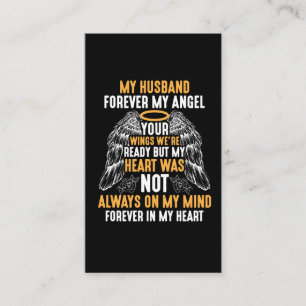 Husband Heaven Forever Angel Memory widow Hubby Visitekaartje