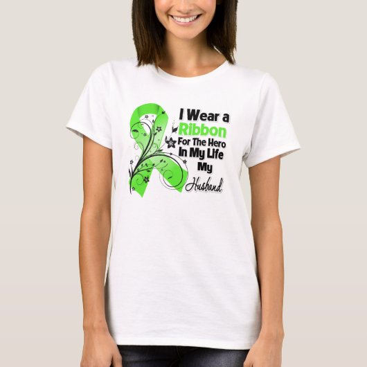 Husband Hero in My Life Lymphoma Ribbon T-shirt (Voorkant)