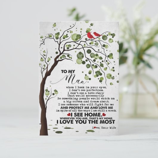 Husband I Love Husband Zo veel Bedankkaart (Staand voorkant)