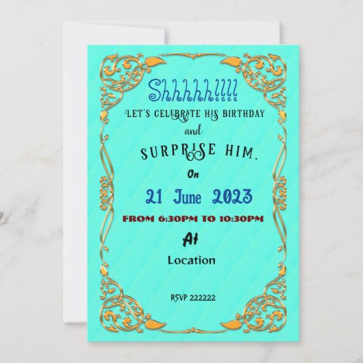 Husband Invitation Kaart (Voorkant)