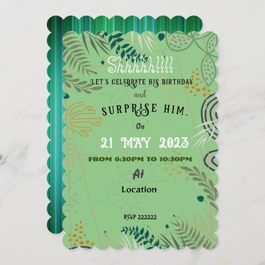 Husband Invitation Kaart (Voorkant / Achterkant)