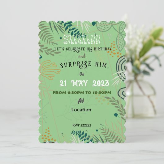 Husband Invitation Kaart (Staand voorkant)