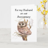 Husband Jubileum Owl houdt altijd van jou Kaart (Gele Bloem)